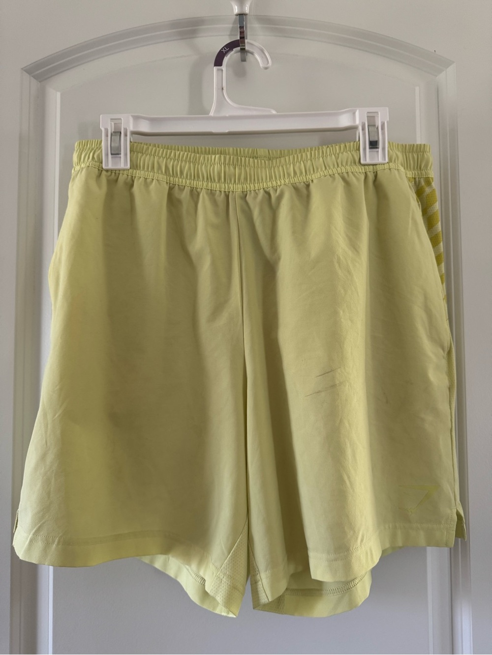 Gymshark Light Yellow Mens Active Shorts -